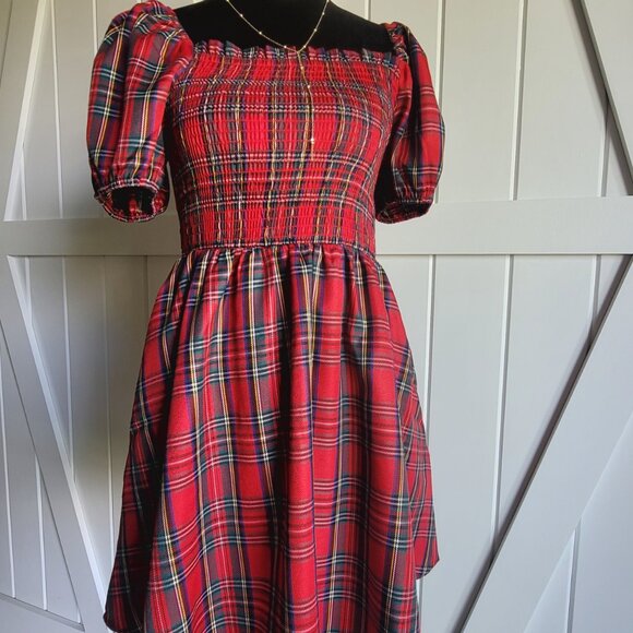 Vintage Vibes Red Plaid Puff Sleeve Dress | Altered State | Cottagecore Dream - Picture 6 of 6